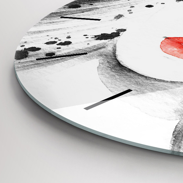 Ceas rotund de perete din sticlă Femeie cu pălărie