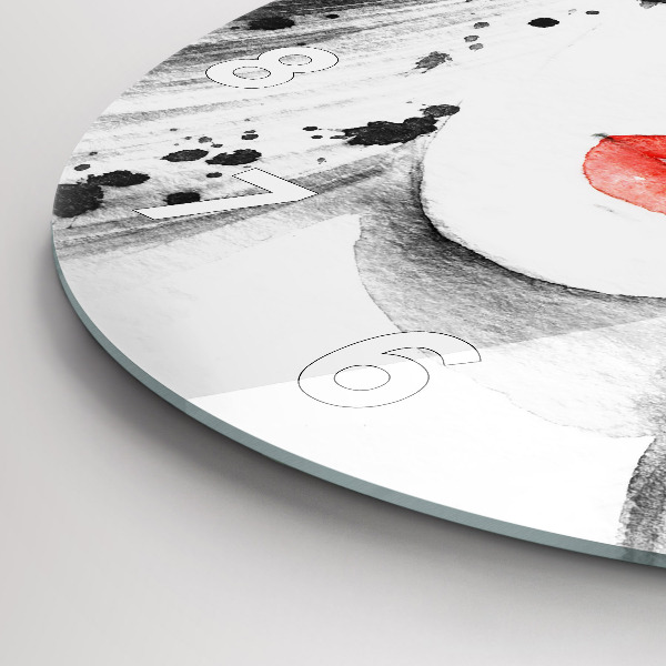 Ceas rotund de perete din sticlă Femeie cu pălărie