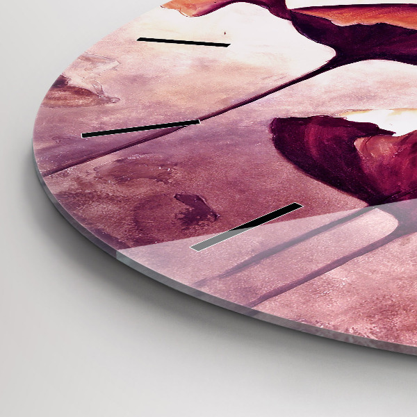 Ceas rotund de perete din sticlă Flori înflorite de maci