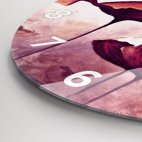 Ceas rotund de perete din sticlă Flori înflorite de maci