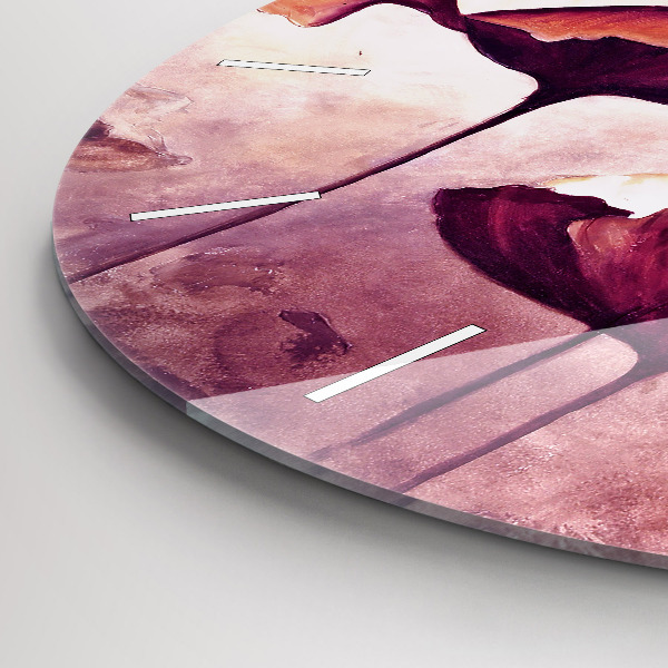 Ceas rotund de perete din sticlă Flori înflorite de maci