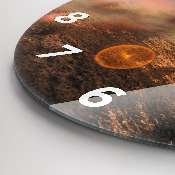 Ceas rotund de perete din sticlă Bărbat pe motocicletă