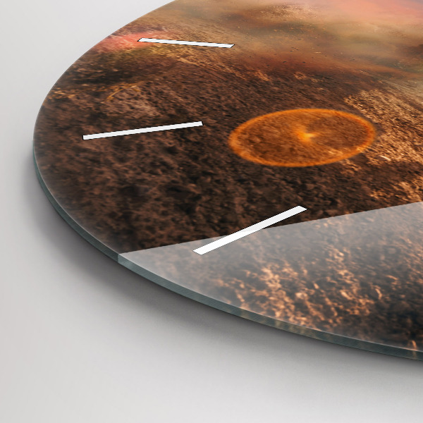 Ceas rotund de perete din sticlă Bărbat pe motocicletă