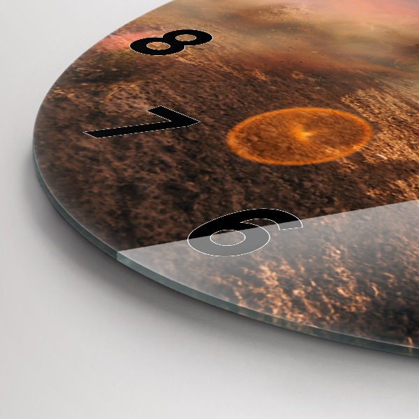 Ceas rotund de perete din sticlă Bărbat pe motocicletă