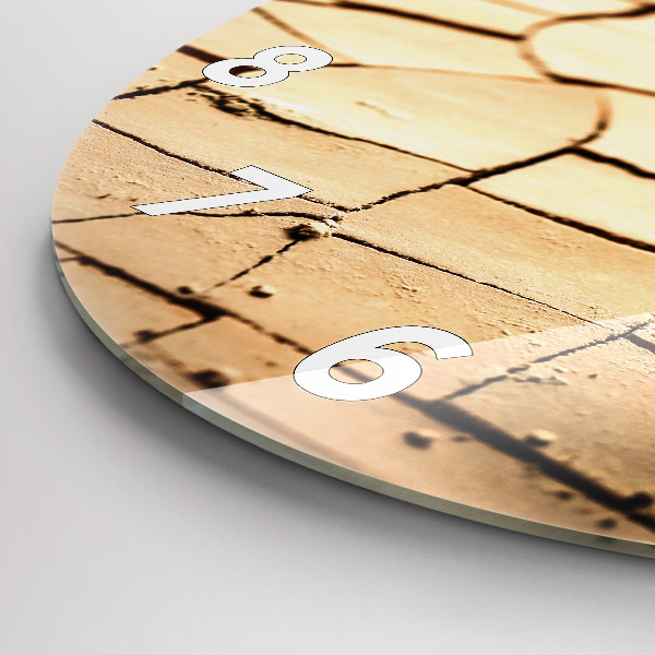 Ceas rotund de perete din sticlă Plantați în sol uscat