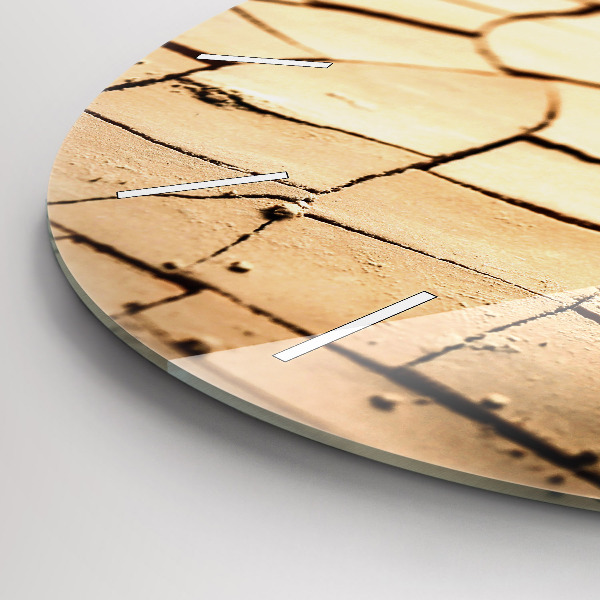 Ceas rotund de perete din sticlă Plantați în sol uscat