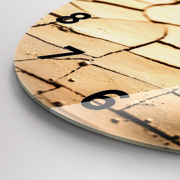 Ceas rotund de perete din sticlă Plantați în sol uscat