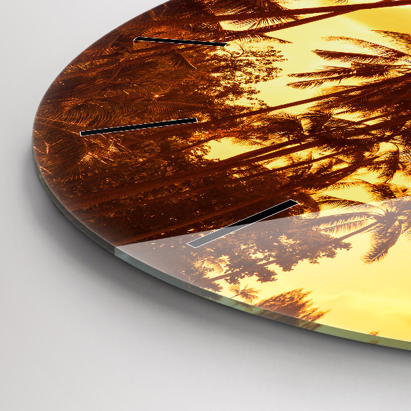 Ceas rotund de perete din sticlă Palmieri insoriti