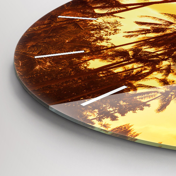 Ceas rotund de perete din sticlă Palmieri insoriti