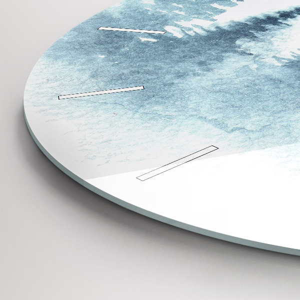 Ceas rotund de perete din sticlă pădure de iarnă