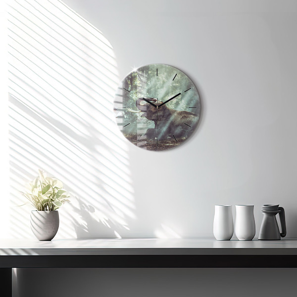 Ceas rotund de perete din sticlă Un băiat citește o carte