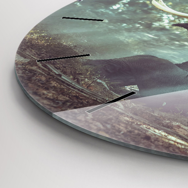 Ceas rotund de perete din sticlă Un băiat citește o carte