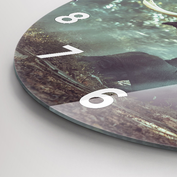 Ceas rotund de perete din sticlă Un băiat citește o carte