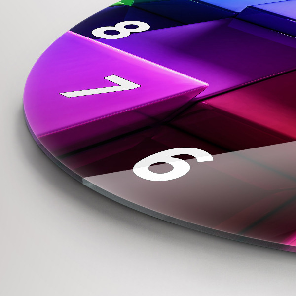 Ceas rotund de perete din sticlă Cuburi colorate