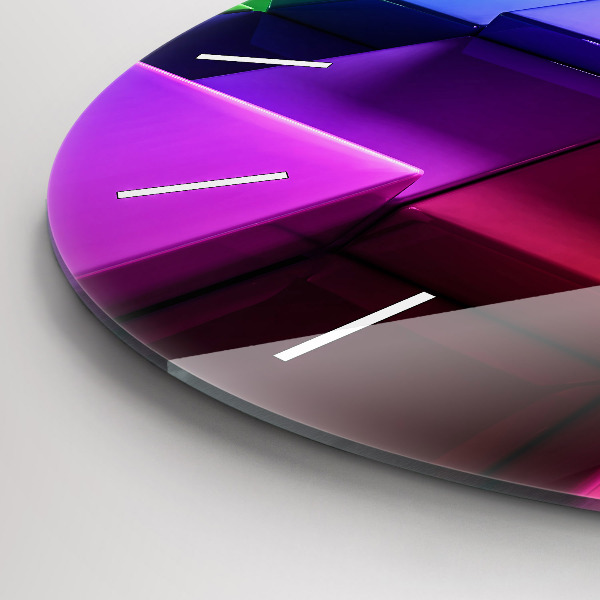 Ceas rotund de perete din sticlă Cuburi colorate