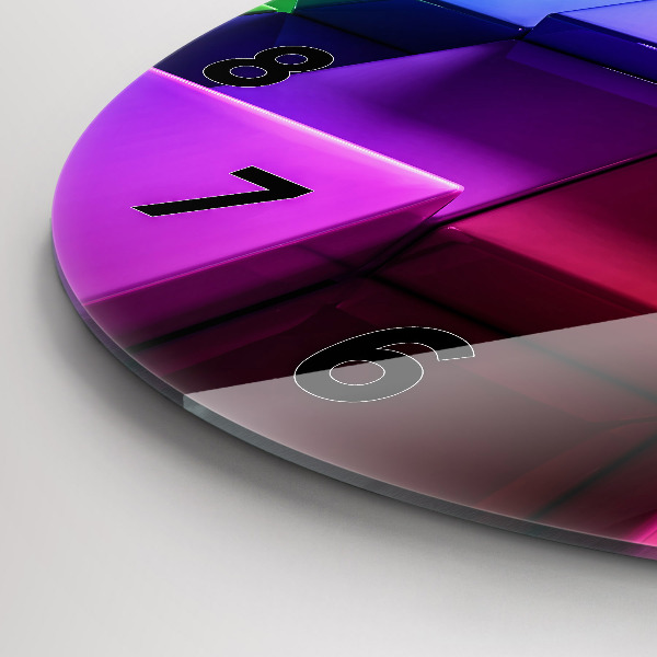 Ceas rotund de perete din sticlă Cuburi colorate