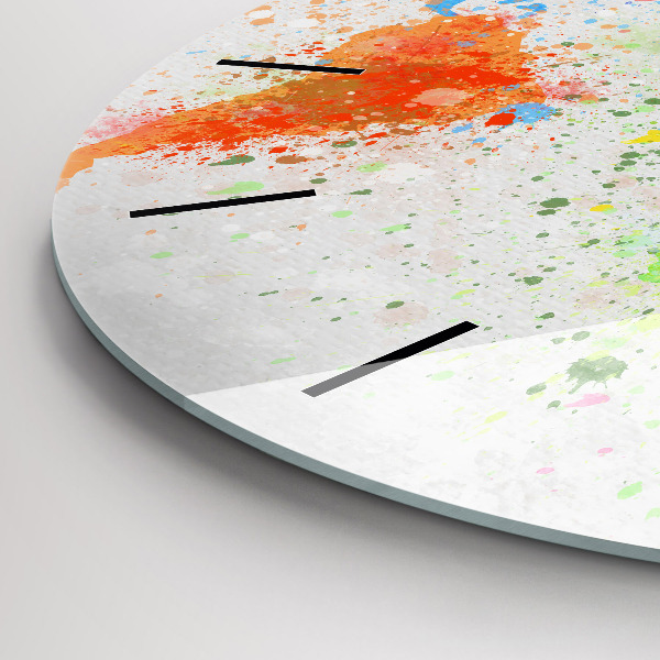 Ceas rotund de perete din sticlă Harta lumii pe hârtie