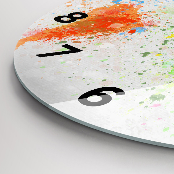 Ceas rotund de perete din sticlă Harta lumii pe hârtie