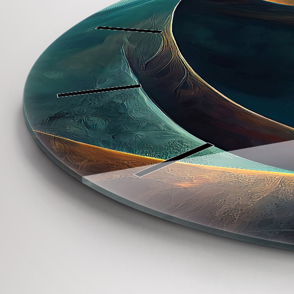 Ceas rotund de perete din sticlă Cascada curgătoare