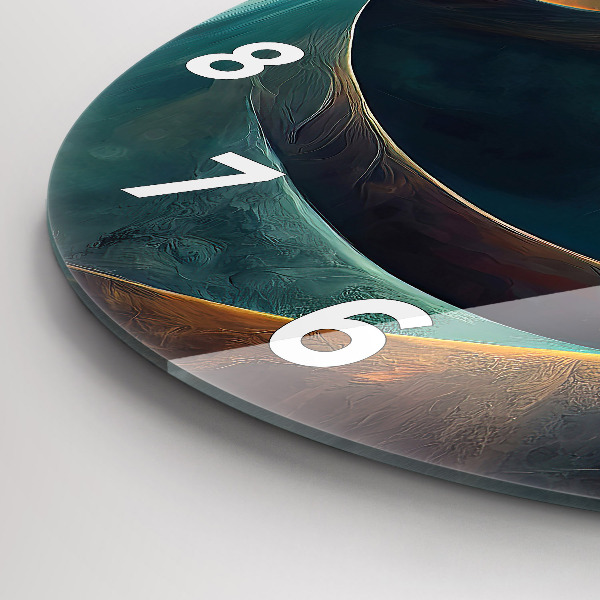 Ceas rotund de perete din sticlă Cascada curgătoare