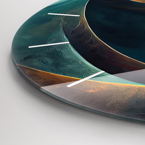 Ceas rotund de perete din sticlă Cascada curgătoare