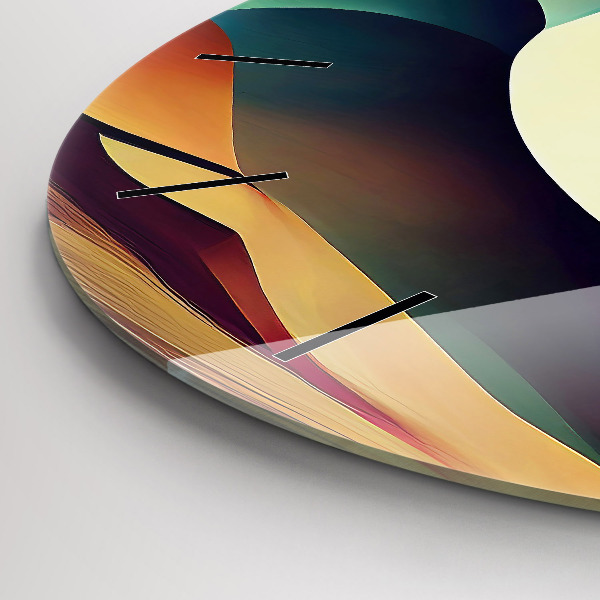 Ceas rotund de perete din sticlă Fundal cu linii abstracte