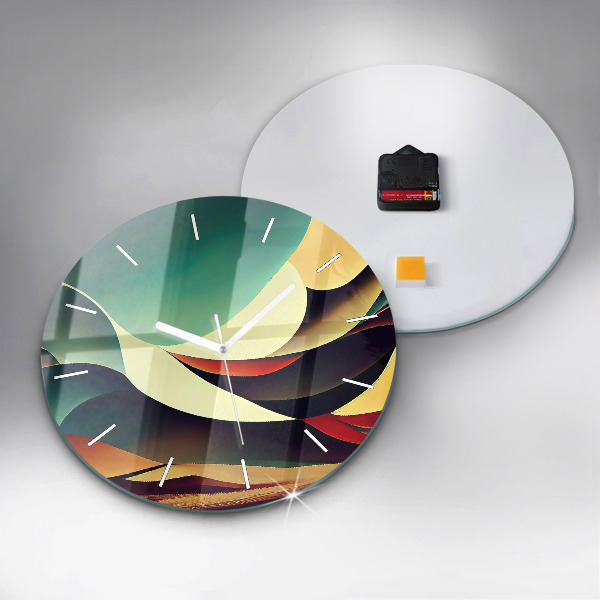 Ceas rotund de perete din sticlă Fundal cu linii abstracte