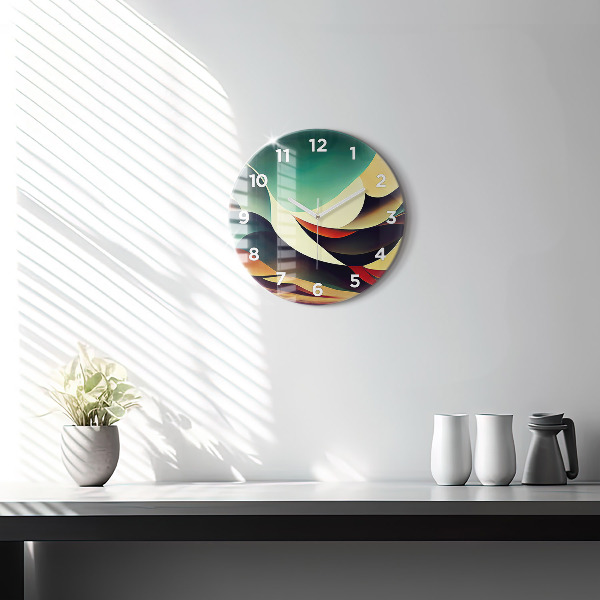 Ceas rotund de perete din sticlă Fundal cu linii abstracte