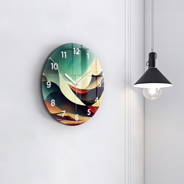 Ceas rotund de perete din sticlă Fundal cu linii abstracte