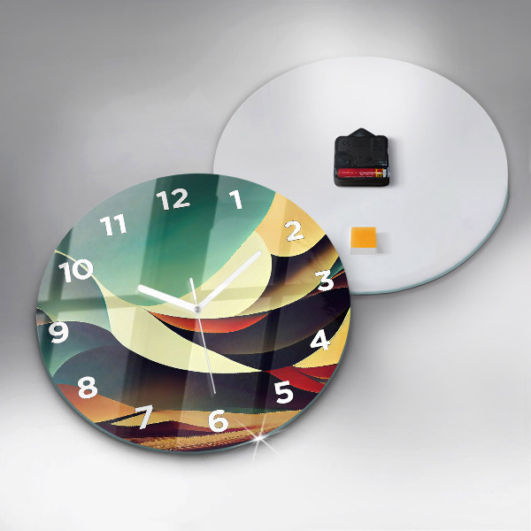 Ceas rotund de perete din sticlă Fundal cu linii abstracte