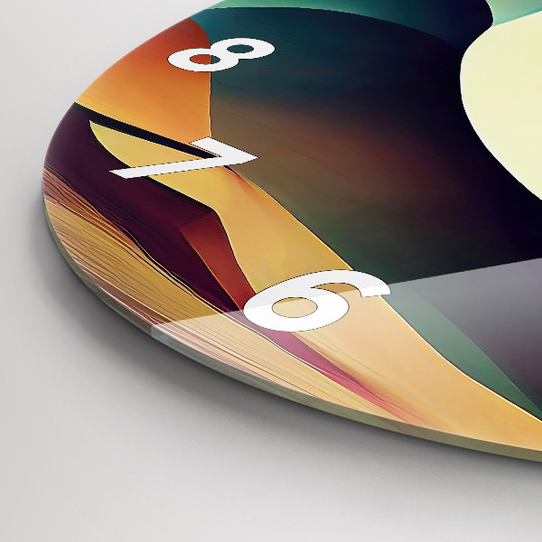 Ceas rotund de perete din sticlă Fundal cu linii abstracte