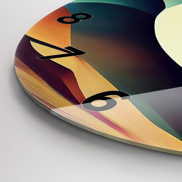 Ceas rotund de perete din sticlă Fundal cu linii abstracte