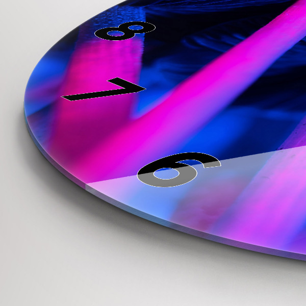 Ceas rotund de perete din sticlă Ciuperci magice colorate