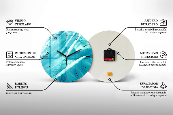 Ceas rotund de perete din sticlă Capul unei girafe pe cer