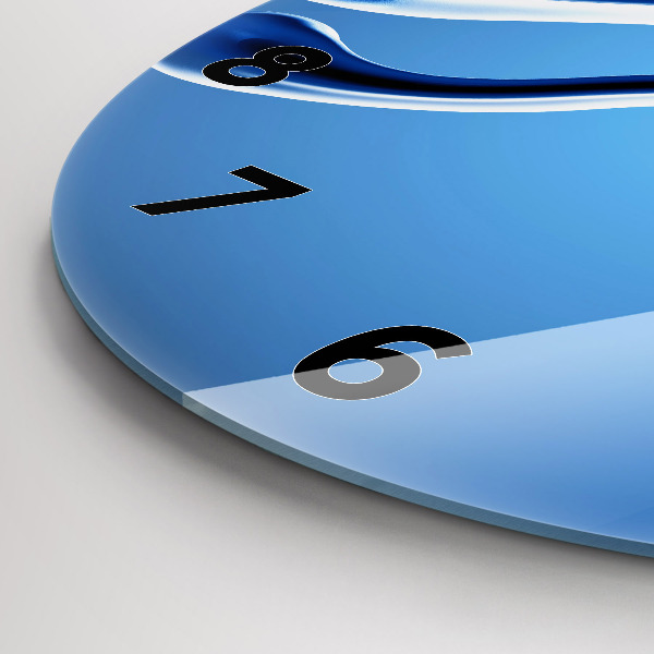 Ceas rotund de perete din sticlă Abstracție lichidă