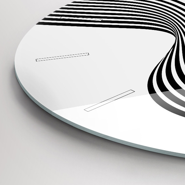 Ceas rotund de perete din sticlă Arta alb-negru