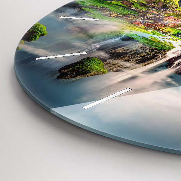 Ceas rotund de perete din sticlă fantezie chinezească