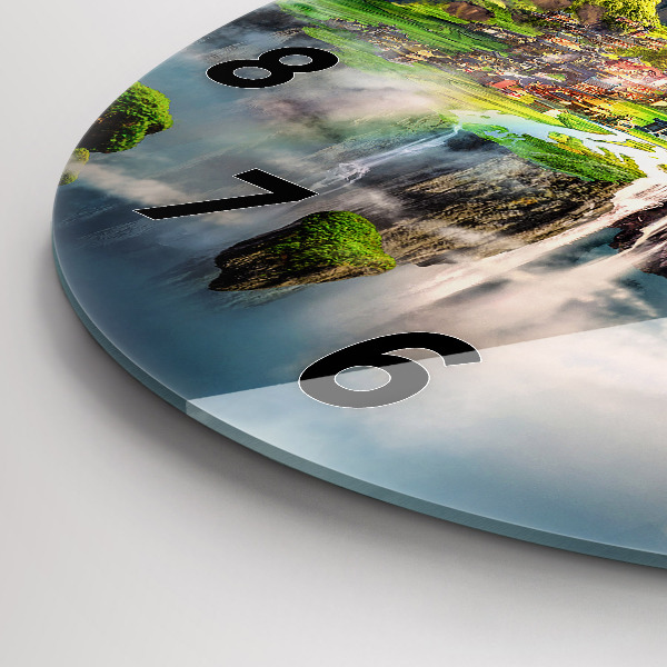 Ceas rotund de perete din sticlă fantezie chinezească