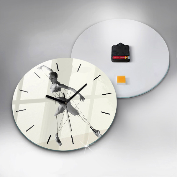 Ceas rotund de perete din sticlă Dansatoare abstractă