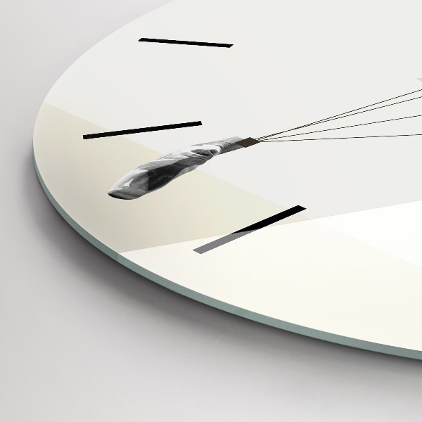 Ceas rotund de perete din sticlă Dansatoare abstractă