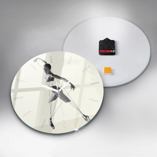Ceas rotund de perete din sticlă Dansatoare abstractă