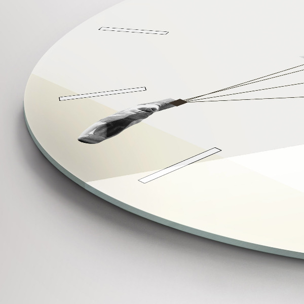 Ceas rotund de perete din sticlă Dansatoare abstractă