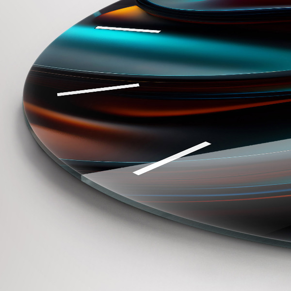 Ceas rotund de perete din sticlă Val futurist