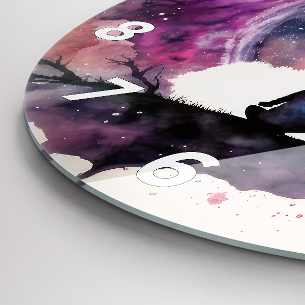 Ceas rotund de perete din sticlă Meditație stil de viață