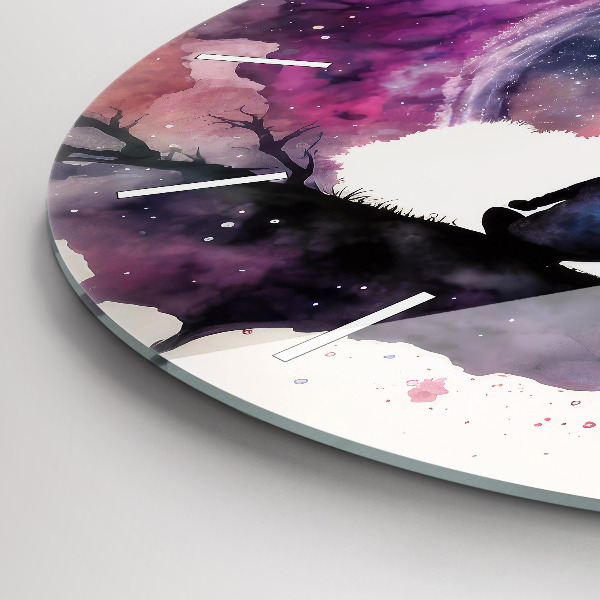 Ceas rotund de perete din sticlă Meditație stil de viață