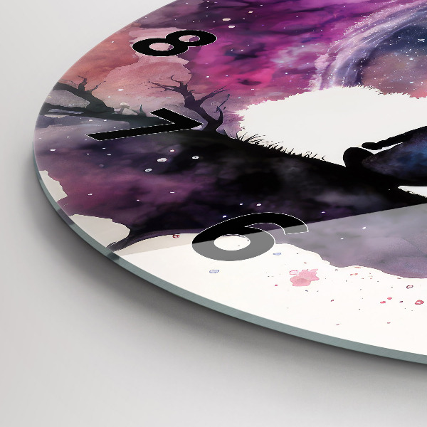 Ceas rotund de perete din sticlă Meditație stil de viață