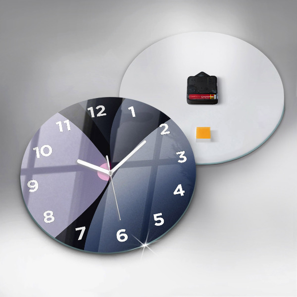 Ceas rotund de perete din sticlă Abstracția soarelui