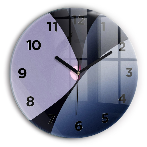 Ceas rotund de perete din sticlă Abstracția soarelui