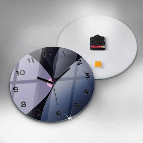 Ceas rotund de perete din sticlă Abstracția soarelui