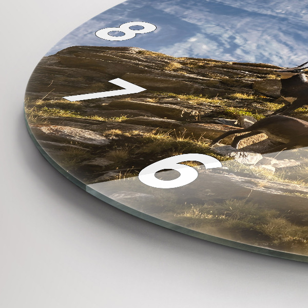 Ceas rotund de perete din sticlă Capră în Valea Aostei